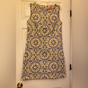 Betsey Johnson brand, size 8, gorgeous print, yellow, blue, pink dress